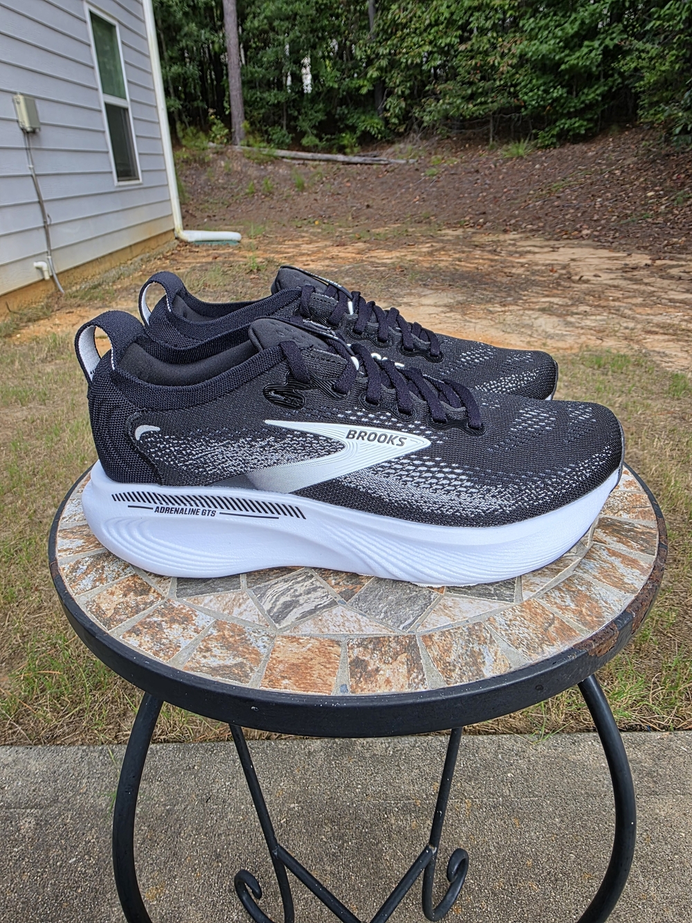 Brooks Adrenaline GTS 25 1204431D090 Black Running Shoes Women Sz 8 Wide Worn 1x